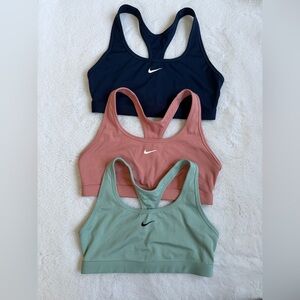 SET OF 3 Nike Dri-FIT Swoosh Medium Support Sports Bras - Size Medium